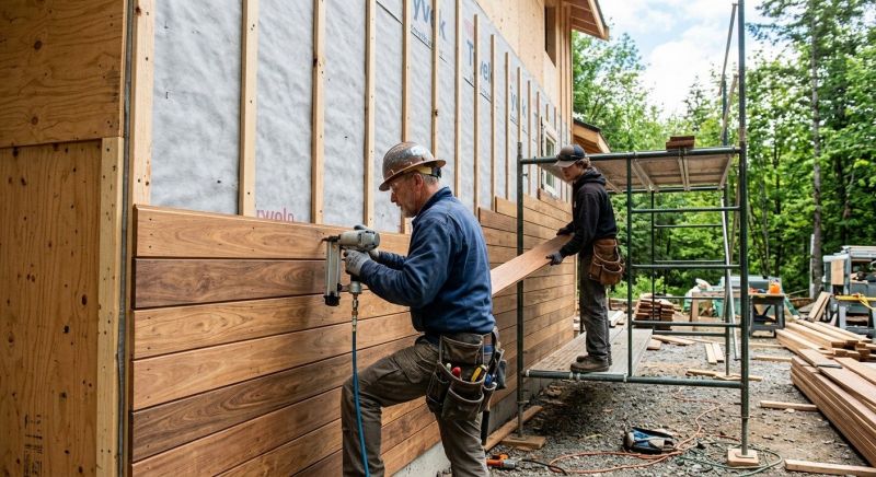 Wood Plank Siding Installation in Boston, MA